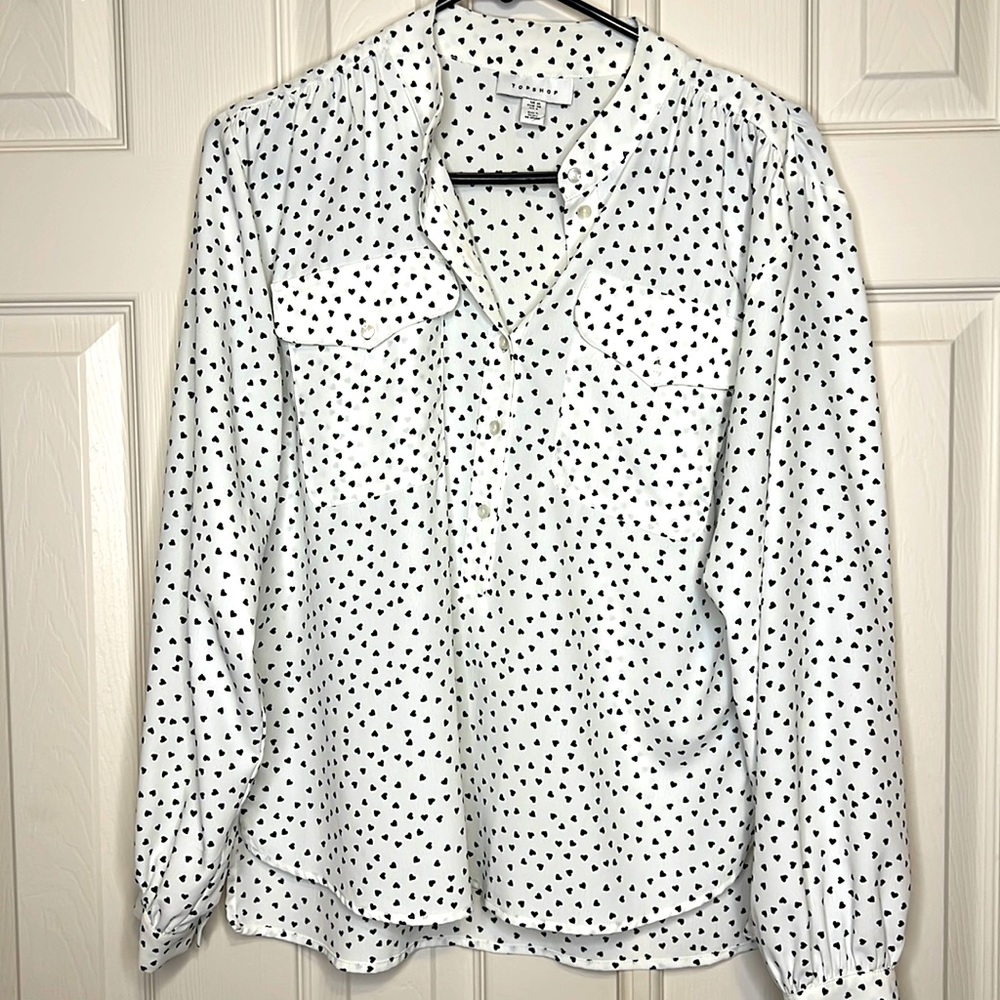 TOPSHOP Black Heart Blouse